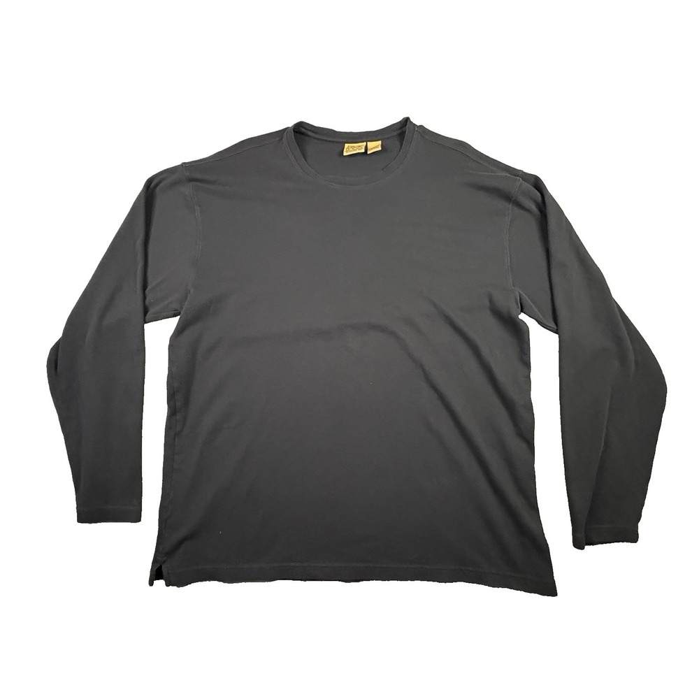 Jos A Bank Men's 2XL Black Crewneck LS T Shirt Pima Cotton‎ SEE DESCRIPTION